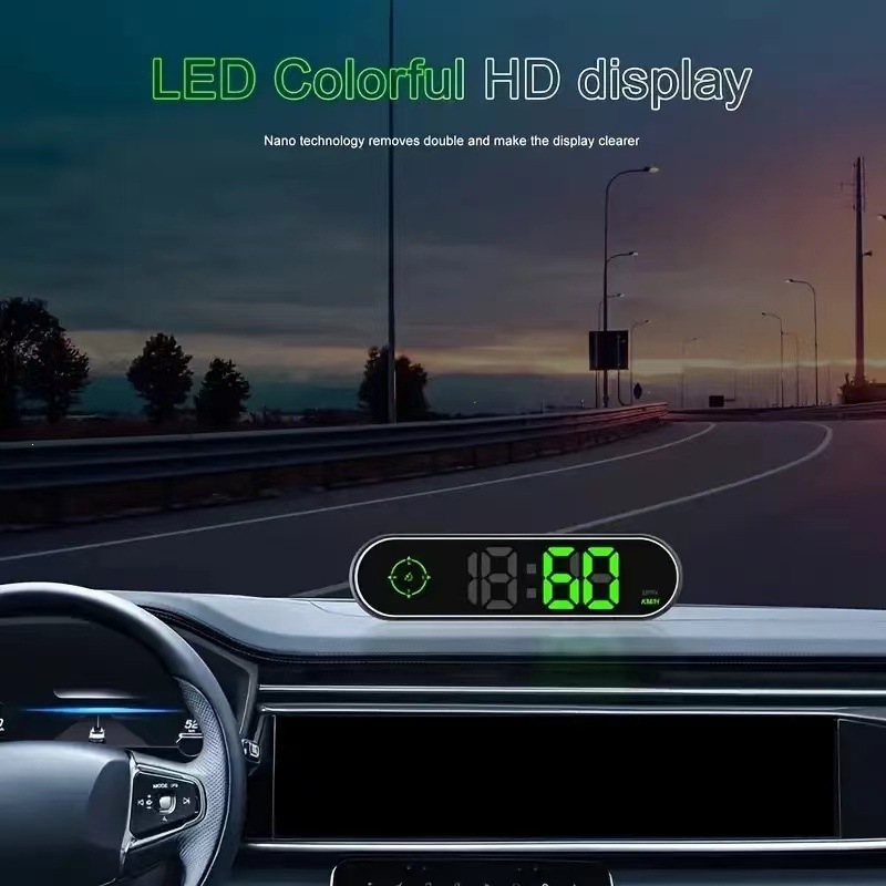 Direct from the manufacturer: New colorful car-mounted display HUD all-in-one device, switchable between KMH/MPH [for cross-mirror use]