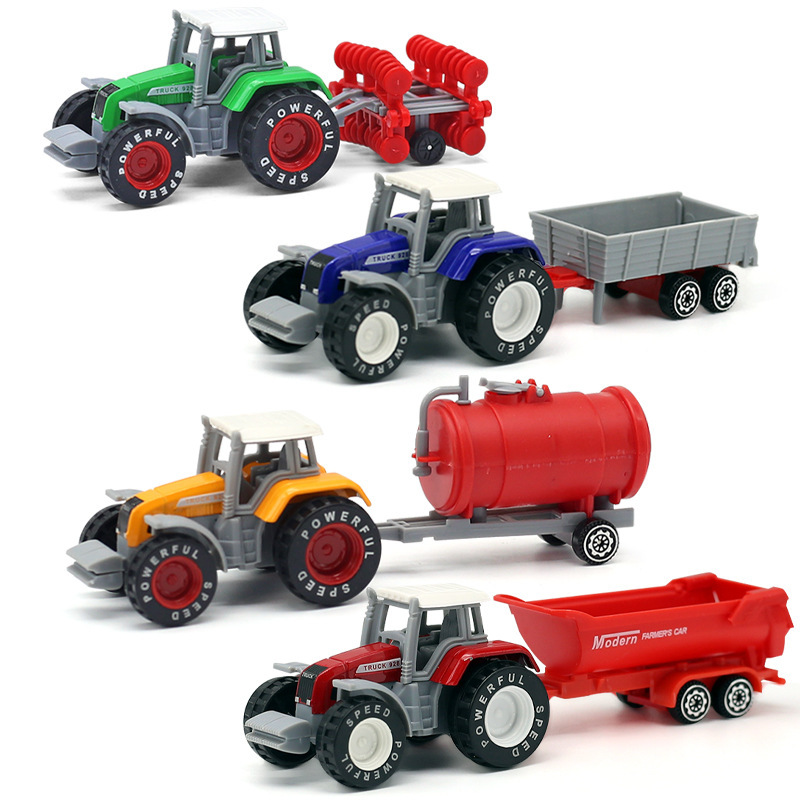 [Alloy] children's toy farmer car farm trailer alloy car model simulation engineering car toy car baby