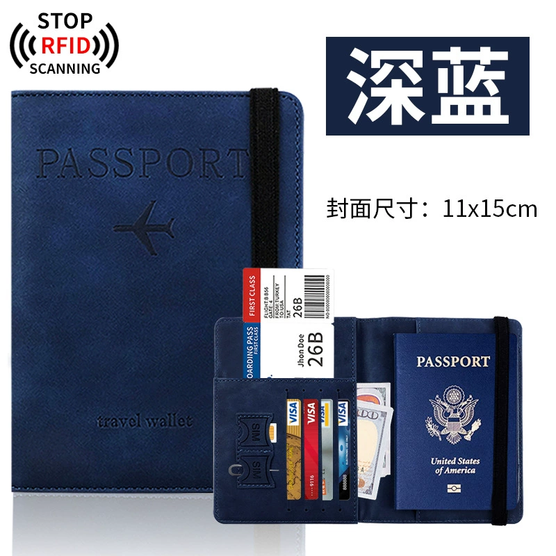 Портмоне RFID паспортное, чехол из искусственной кожи PU для документов, карточные слоты, закрытие магнитом или резинкой