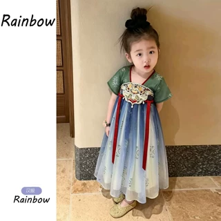 女童汉服连衣裙夏季儿童超仙国风襦裙小女孩裙子演出服女孩公主裙