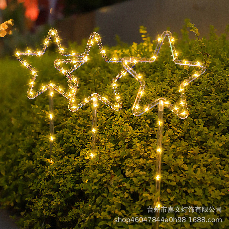 Luces LED Navidad al aire libre inserto luces de dibujos animados luces decorativas solares copo de nieve Santa luz de modelado transfronteriza