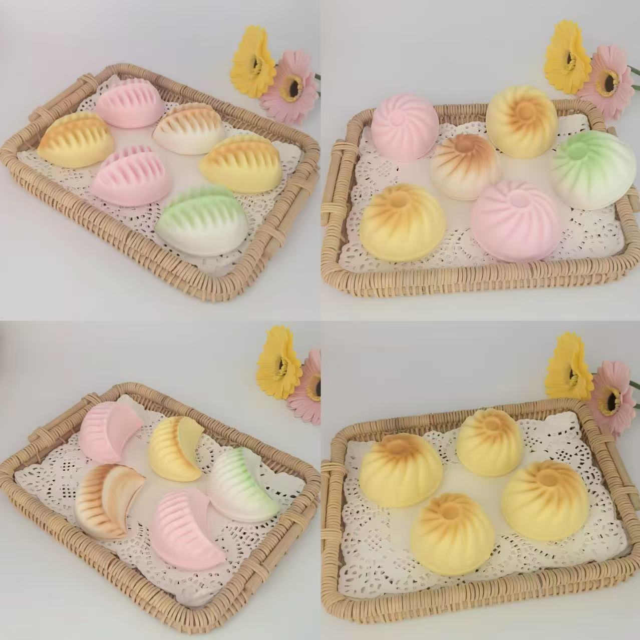 느린 리바운드의 젖은 부드러운 빵 만두 무작위 1개