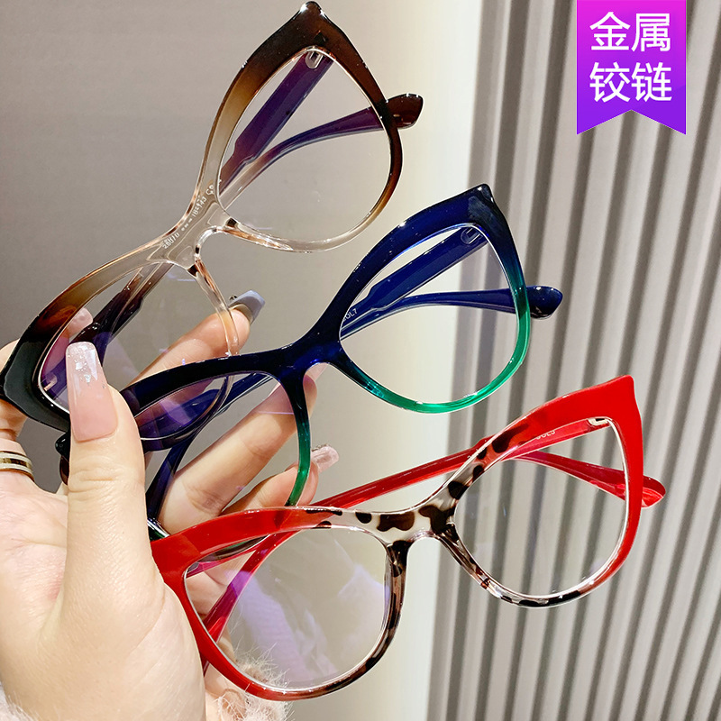 Cat-Eye Flat Mirror Color Matching Personalized Glasses Frame 2024 New Anti-Blue Light Can Be Matched with Myopia Ladies European and American Glasses Frames Cat-Eye Flat Mirror Color Matching Personalized Glasses Frame 2024 New Anti-Blue Light Can Be Matched with Myopia Ladies European and American Glasses Frames