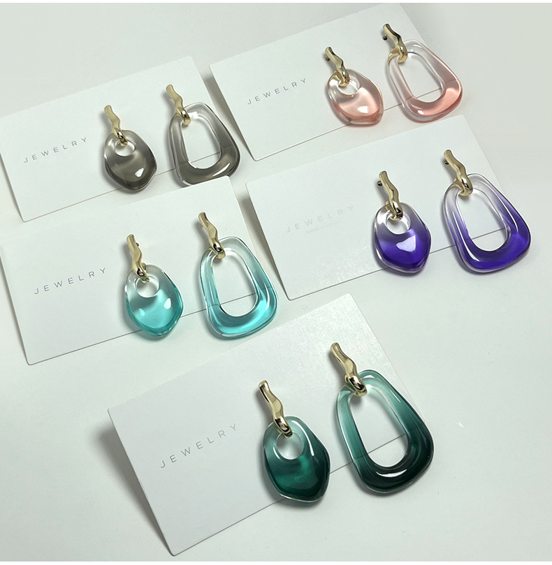1 Pair Simple Style Classic Style Printing Polishing Resin Drop Earrings display picture 6