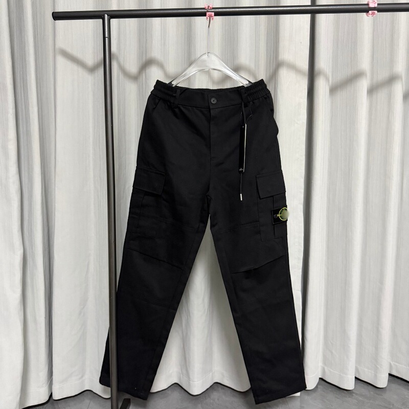 Stone D correct version autumn and winter compass badge multi-pocket loose straight functional casual pants solid color work pants Stone D correct version autumn and winter compass badge multi-pocket loose straight functional casual pants solid color work pants
