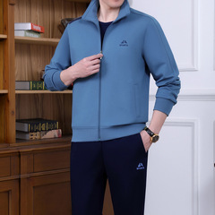 中老年運動套裝男春秋季爸爸裝運動服男三件套休閒父親裝跑步透氣