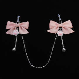 蝴蝶结猫爪乳夹铃铛咪咪夹子链条肛塞情趣道具sm成人用品一件代发