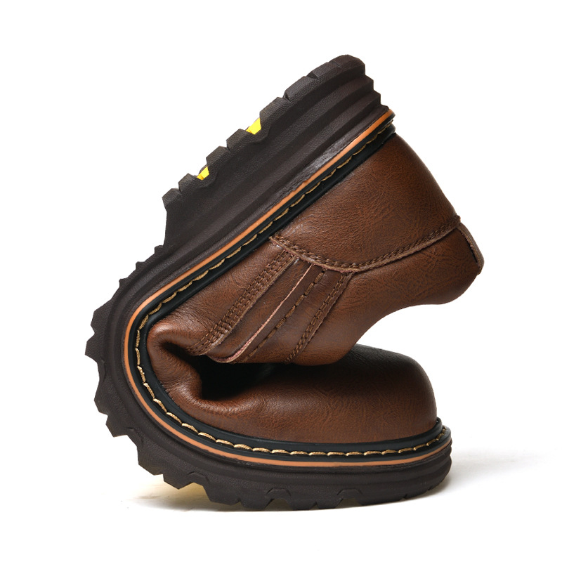 Europäische und amerikanische Mode Outdoor-Arbeitsschuhe aus Leder mit großer Zehenkappe, strapazierfähig, rutschfest, Freizeitschuhe_voghion.com