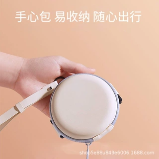 跨境墨镜折叠眼镜盒圆形眼镜盒收纳包拉链软包便携袋皮质太阳镜