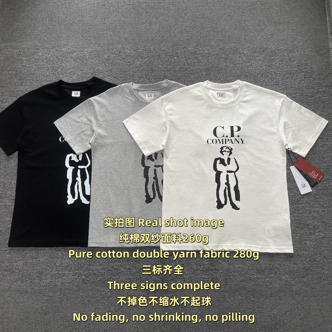 COMPANY东大门2025春季短袖圆领字母人像新款印花CPT恤吸汗宽松型