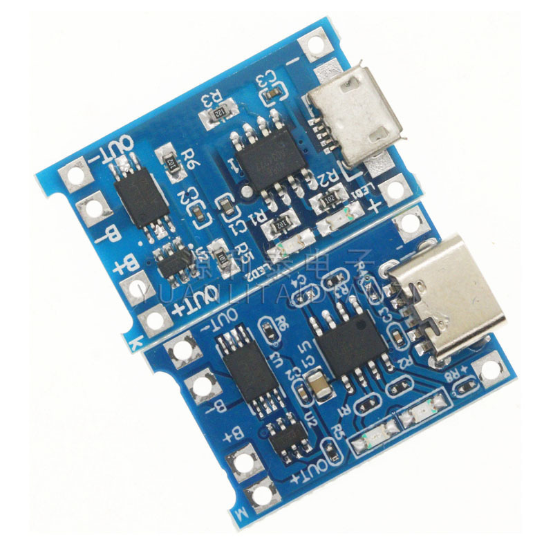 Tp4056 1A Lithium Battery Charging Board Module Type-C USB Interface Charging and Protection Two-In-One