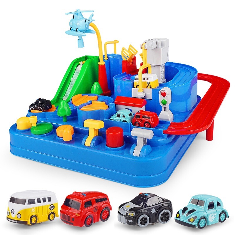 Cross-city car entrance adventure rail car inertia sliding popular popular children's educational early education car toys