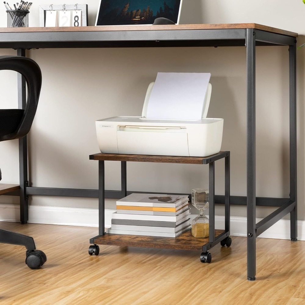 Office Printer Stand Movable Office Furniture Printer Desk with Wheels Shredder Stand Storage Rack