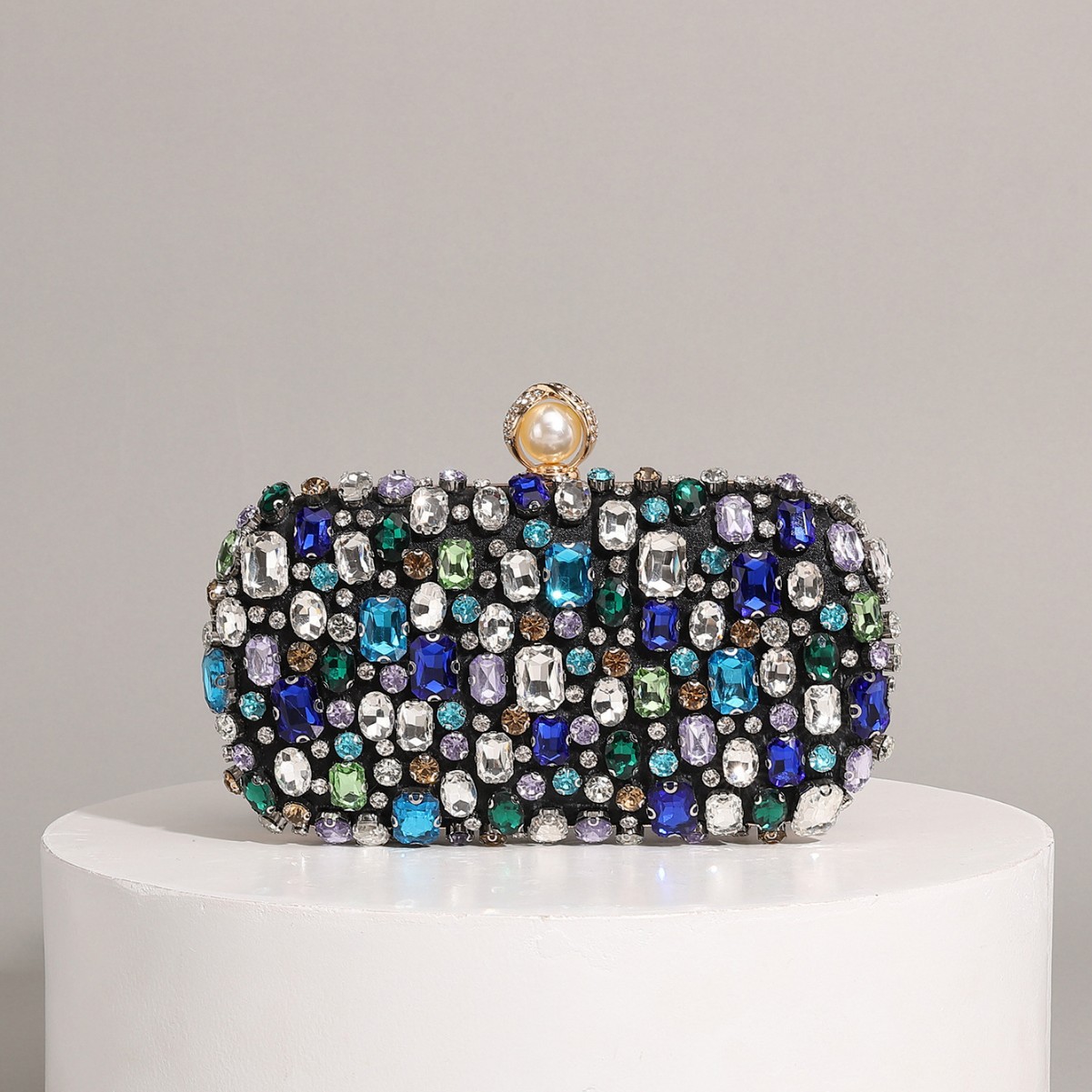 Cross-Border Trending Colorful Evening Bag Fashion Party Clutch For Women Formal Gown Bag With Rhinestones European And American Style Party Bag - Thumbnail 3