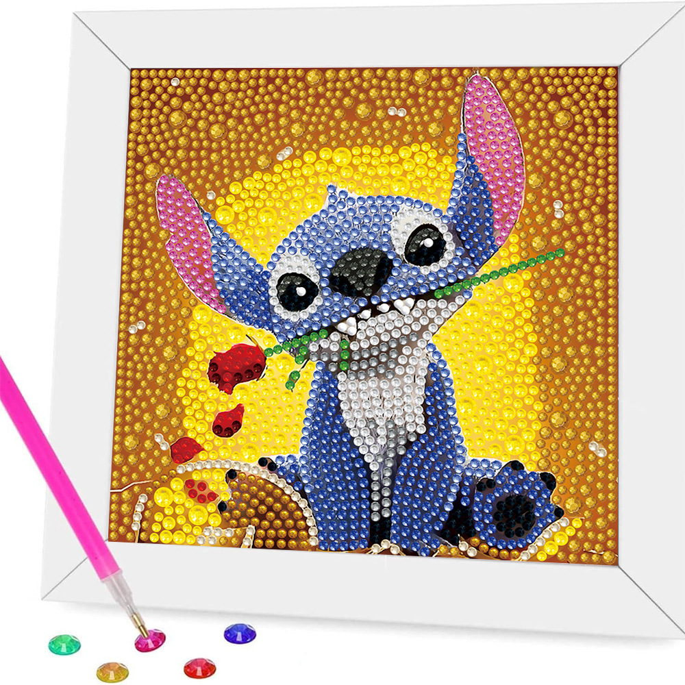Nuevo kit creativo de pintura de diamantes DIY para niños, diseño de panda de dibujos animados, juguete de niña, pegatinas bonitas, pintura de diamantes completa, transfronterizo