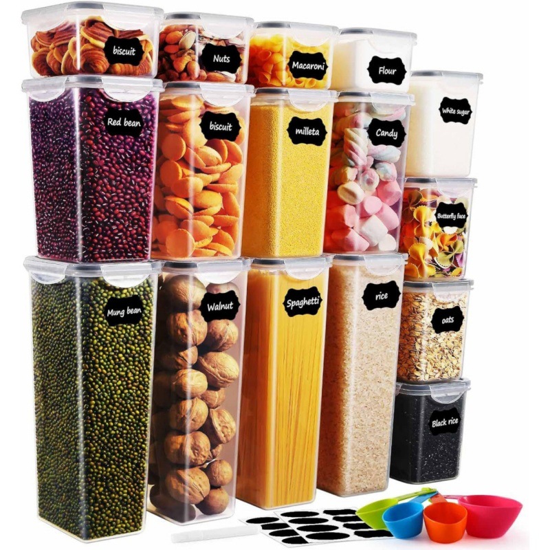 Transfronterizo en stock PP crisper sellado tarro refrigerador Cocina Comida tarro granos almacenamiento tarro snack almacenamiento