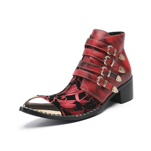 Autumn and Winter Fashionable Men's Boots British Genuine Leather Short Boots Casual Double Zipper Boots Business Formal Pointed Toe Trendy Boots