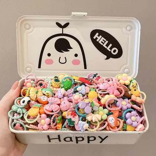 Children's small rubber band is cute and does not hurt the hair. Cartoon baby girl's small chirped hair tie small internet celebrity thumb hair band