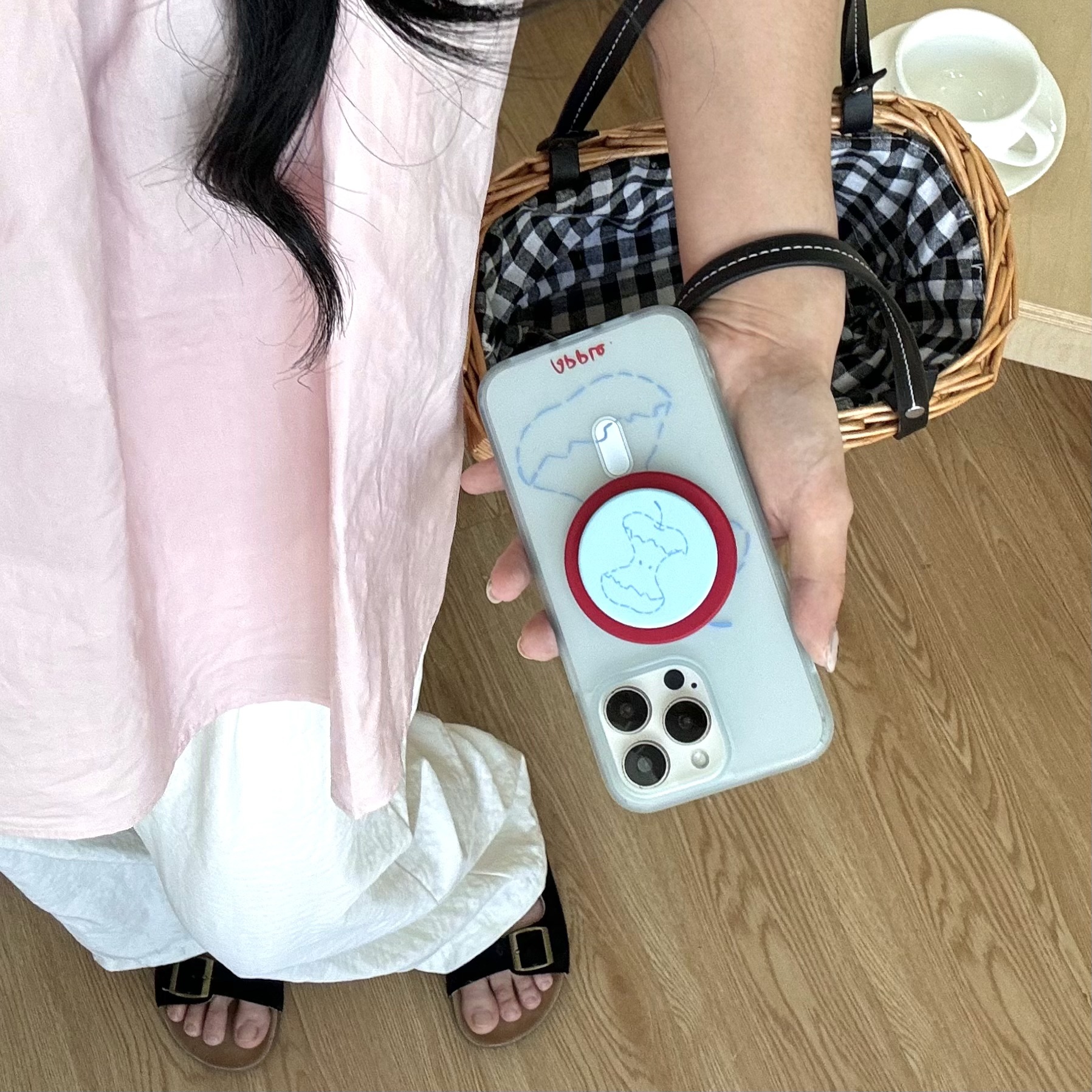 Funda para teléfono móvil iPhone 16 con núcleo de Apple azul simple coreano 14/13 Apple 15ProMax magnético 16P