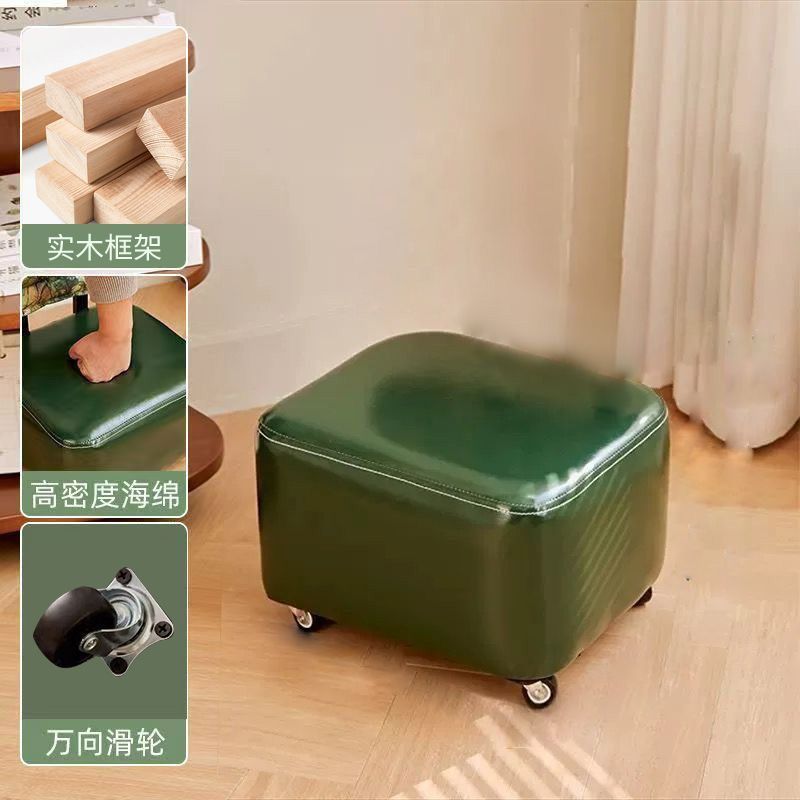 滑車、ローチェア、ユニバーサルホイール、家庭用スツール、中古無垢材回転スツール、リビングルームの靴交換用背もたれソファ|undefined