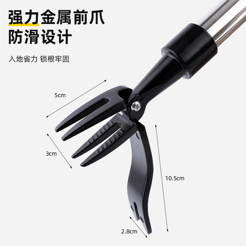 extractor de hierba transfronterizo sin doblarse herramienta de jardinería manual de tres secciones de pie extractor de hierba enraizador