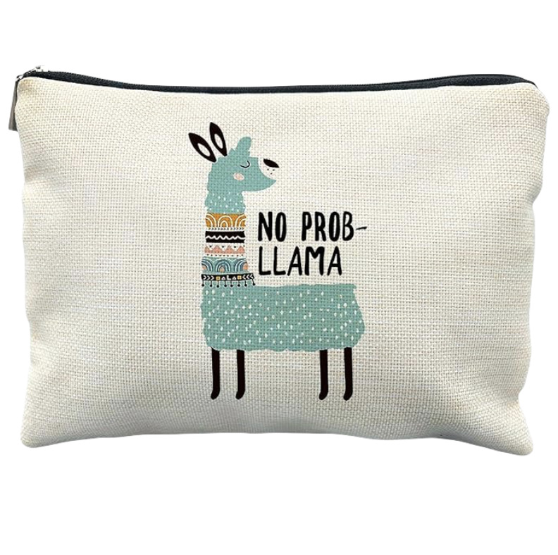 Amazon bolsas de lavado transfronterizas personalizadas impresión de doble cara lino de gran capacidad bolsas de accesorios de belleza fabricantes al por mayor