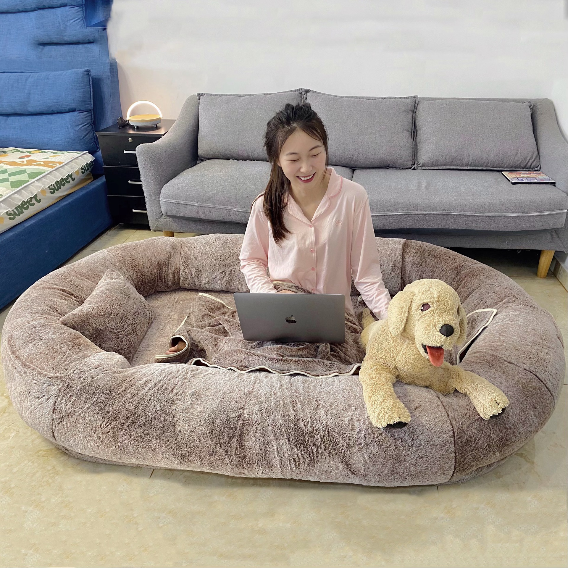 Человека DogBed негабаритных собака кровать съемные и моющиеся питомник ленивый диван спальный гигантский питомник кошка и собака кровать