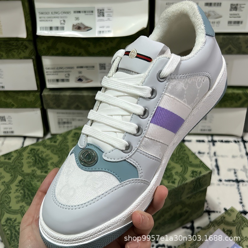2025年脏脏鞋牛皮版复古男女款复古老花绿做旧脏脏鞋小白鞋女春秋|undefined