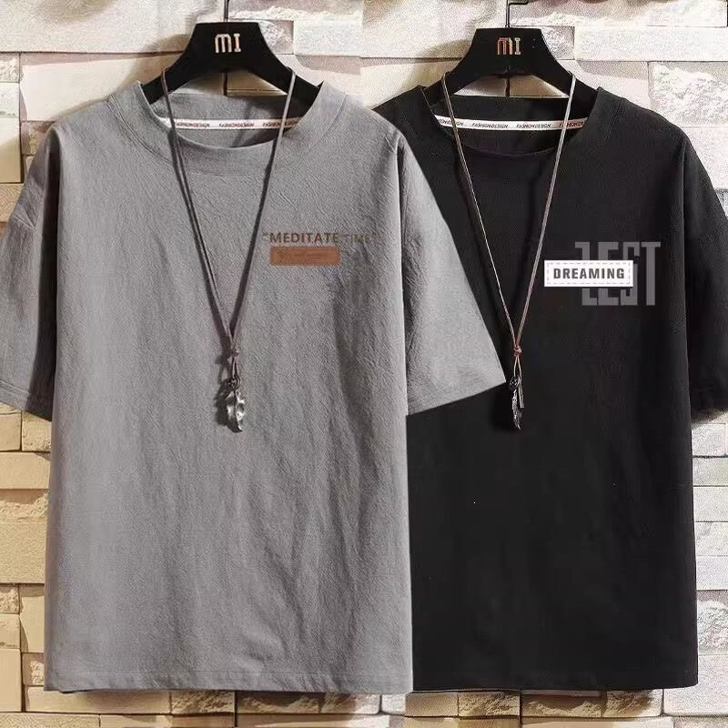 Cross-Border 2026 New Style Short-Sleeve Men's Oversized Hong Kong Style Loose Five-Quarter Sleeve Men's T-Shirt Versatile Men's Short-Sleeve T-Shirt Cross-Border 2026 New Style Short-Sleeve Men's Oversized Hong Kong Style Loose Five-Quarter Sleeve Men's T-Shirt Versatile Men's Short-Sleeve T-Shirt