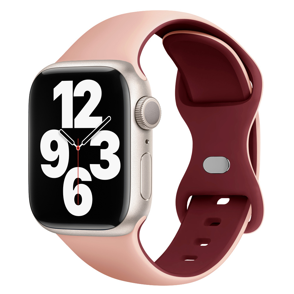 Aplicable AppleWatch Butterfly Buckle Silicone Deportivo correa de reloj Iwatch9876 generación / se inteligente