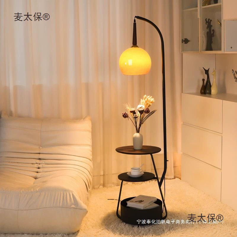 Прикроватная тумбочка, небольшой подержанный умный сменный шкаф для хранения, стеллаж для хранения, ретро-легкий роскошный приставной столик с лампой Yimaibao