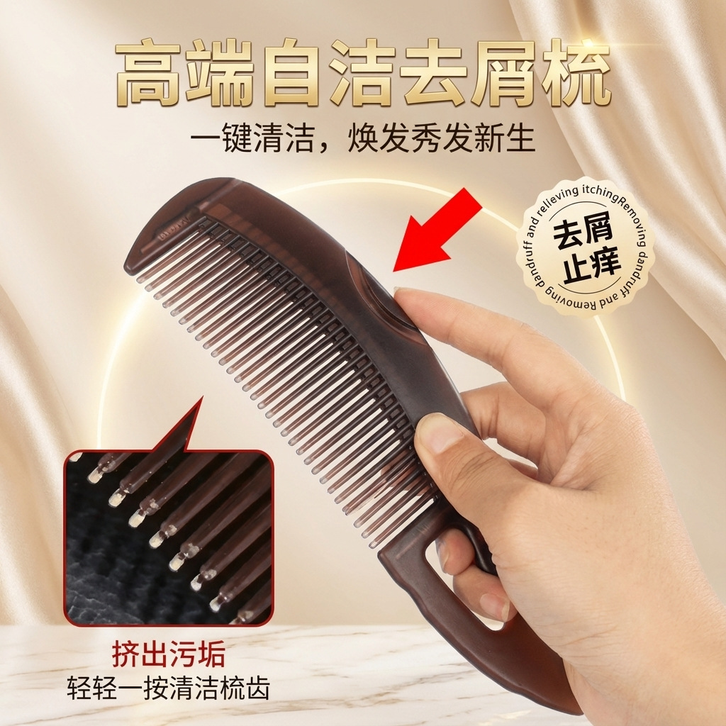 Clean energy comb to remove dandruff and grease particles comb, hollow comb for oil head and grease, shampoo and comb, no-wash massage comb for oil control 2