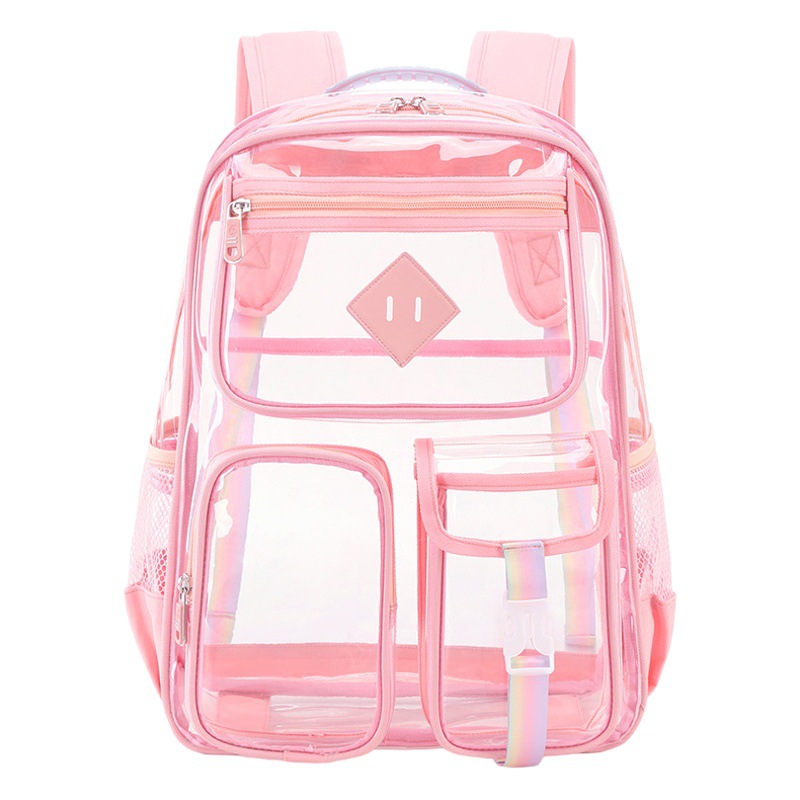 Amazon transfronteriza mochila transparente impermeable de gran capacidad estudiante de la escuela primaria Escuela Secundaria grado mochila femenina