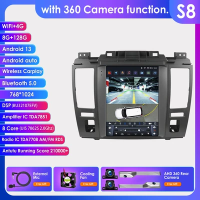 DVD Navigation, 9.7inch Suitable for 04-13 - with-360-camera-8128g-wifi4g-lte-version-7862-carplay-eight-core-97inch-applicable-to-04-13-nissan-c11