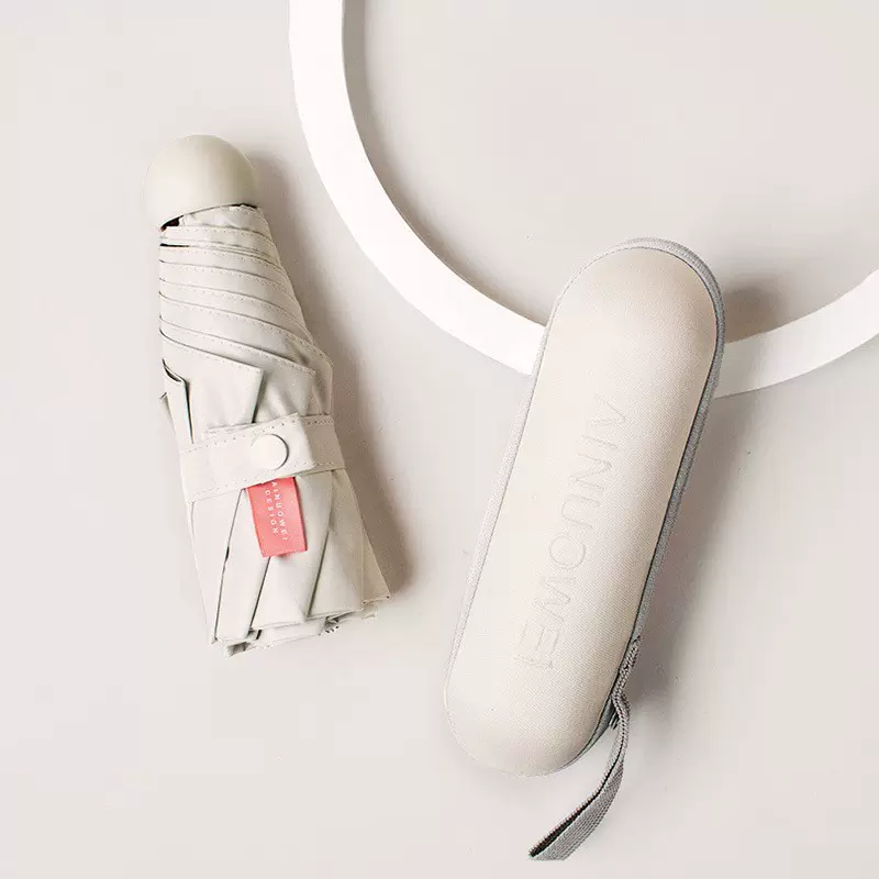 定制五折胶囊防晒防紫外线遮阳太阳伞折叠黑胶晴雨伞两用广告logo