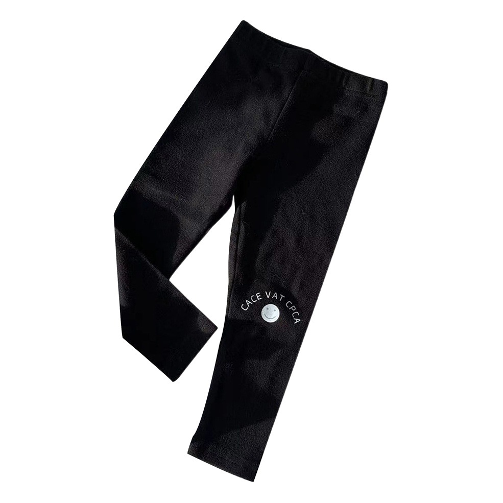 INS estilo polainas de las niñas primavera y otoño blanco engrosado color sólido Bebé Pantalones otoño negro impreso pantalones exteriores de los niños