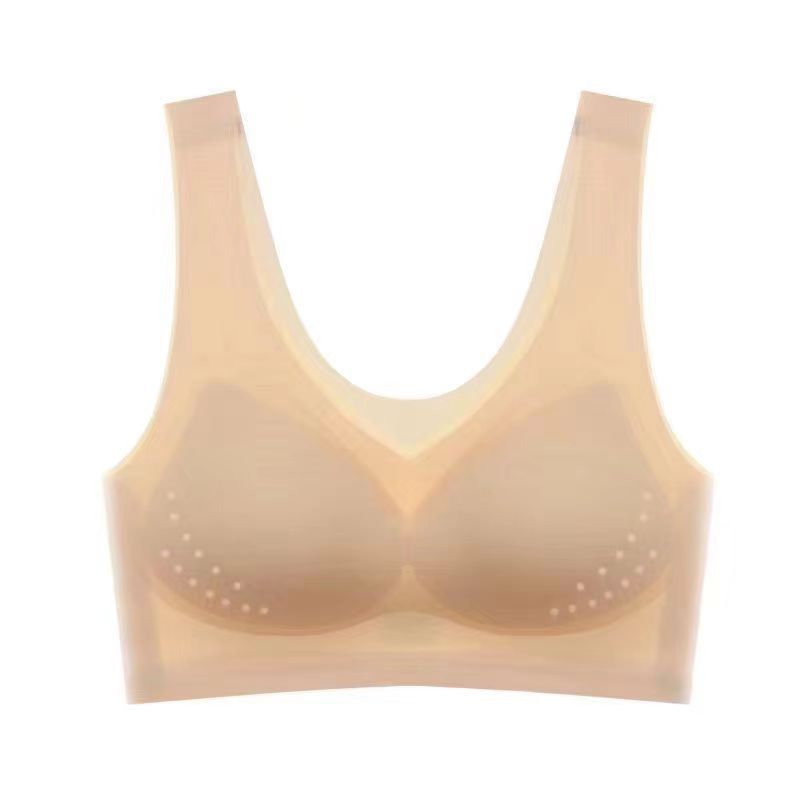 Ropa interior sin marcas delgada transpirable sin anillo de acero, chaleco deportivo anti-caída, sujetador de mujer, copa fija