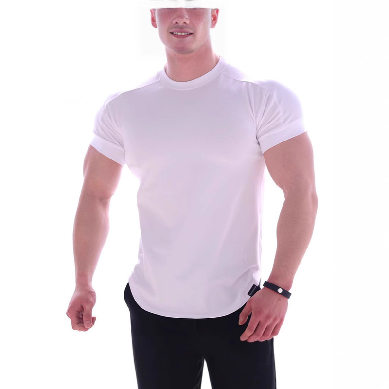 Men's T-shirt Summer Sports Quick-drying Clothes Running Crewneck T-shirt Basketball Training Stretch Men's Short-sleeved Tight Clothes