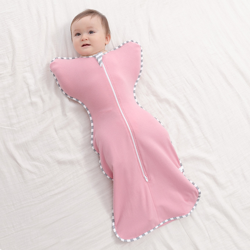 Cross-Border New Product Baby Jumpsuit Newborn Anti-Bite Hand Anti-Jump Baby Swaddle Breathable Skin-Friendly Baby Sleeping Bag