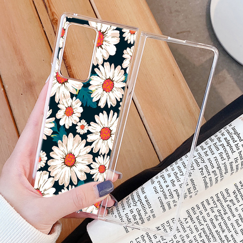 适用三星Z Fold 2/Fold 3/Fold 4彩绘硬壳透明防摔折叠壳来图做货