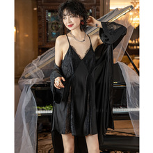 今喜尚性感睡衣女春夏丝绸新款美背吊带两件套睡裙睡袍家居服