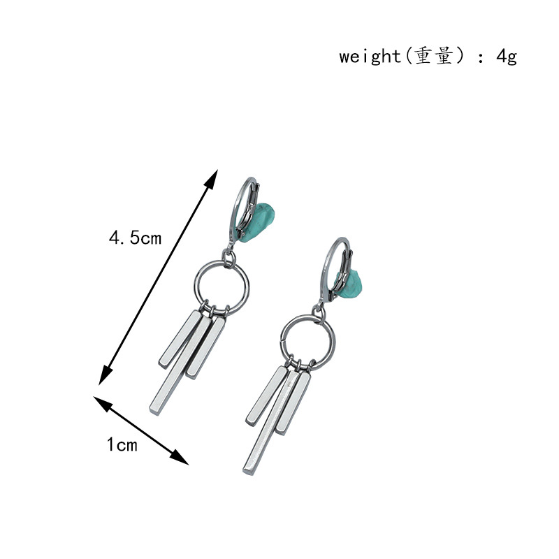 Pendientes De Hebillas De Oreja De Aleación De Borla De Pilar Geométrico De Color Sólido Simple Al Por Mayor display picture 1