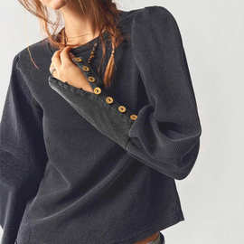 日系新品 秋冬卫衣女纯色宽松舒适保暖女上衣亚马逊跨境爆款外贸