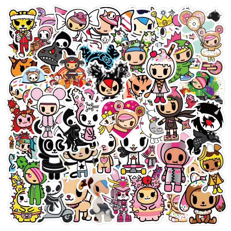50 мультфильм tokidoki размерная фантазия серия мультфильм милый ручной учёт декор гитара узор наклейка оптом