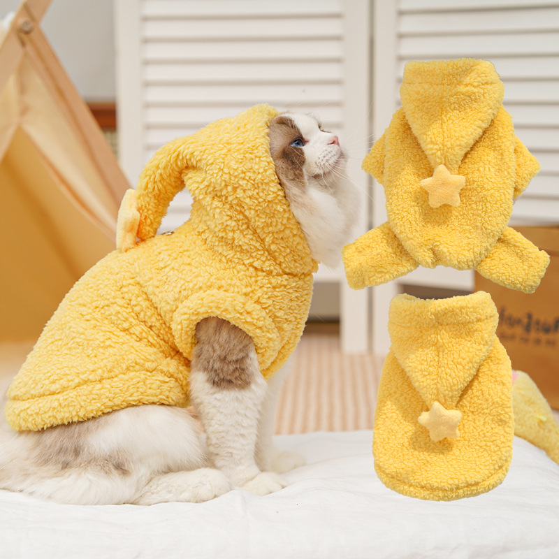 Star Prince mascotas con capuzas más gruesas otoño y invierno perros gatos chalecos hogares pijamas artículos que osos Bo Mei