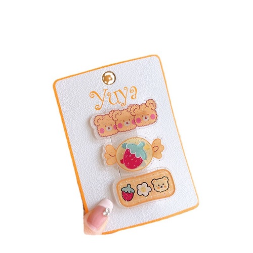 Children's acrylic hair clip set cute baby hair clip cartoon rabbit small side clip girls side bangs clip