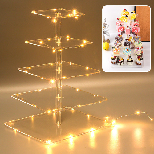 Cross-border acrylic display stand desktop cake multi-layer storage rack transparent plexiglass display stand