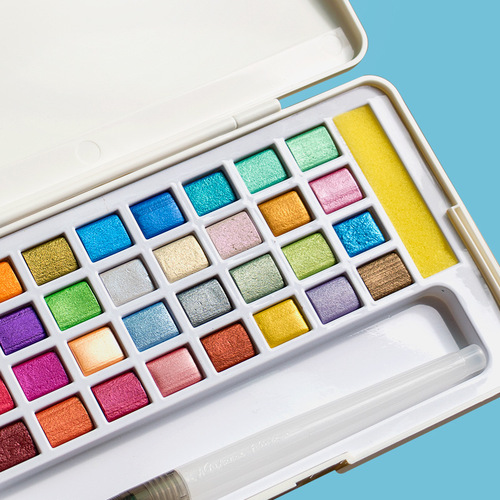 Xile pearlescent color solid watercolor pigment set nail art watercolor painting beginner portable painting set
