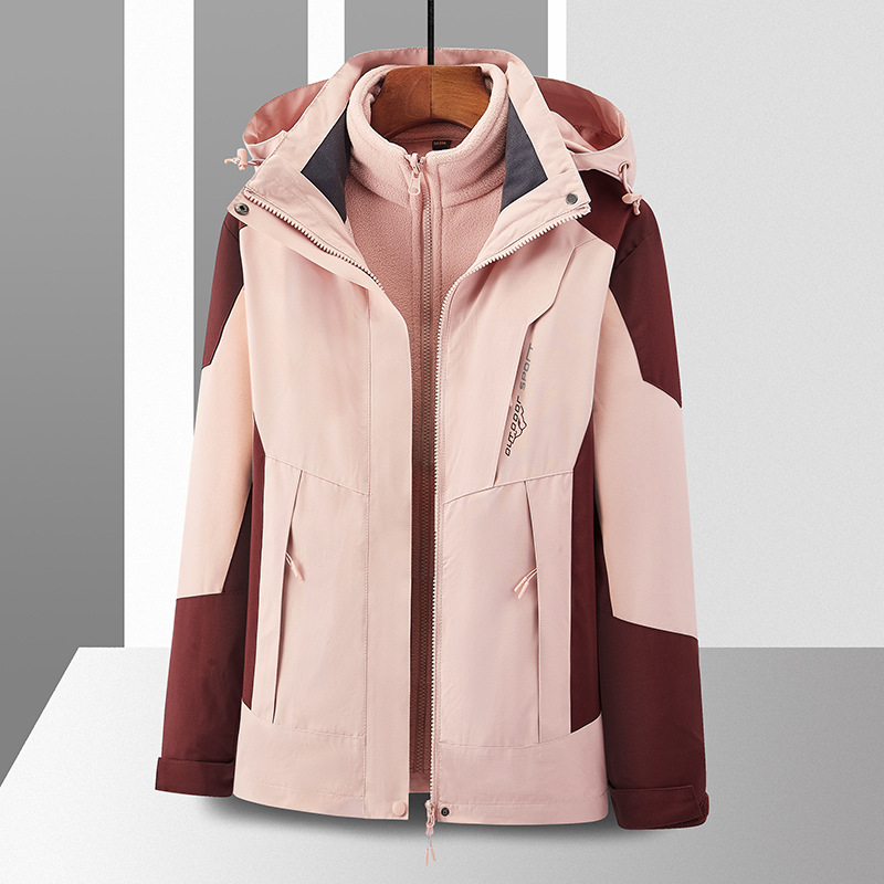 Chaqueta de asalto al aire libre para hombres 3 en 1 chaqueta de mujer a prueba de viento con cremallera debajo de la axila transpirable y desmontable ropa de montaña