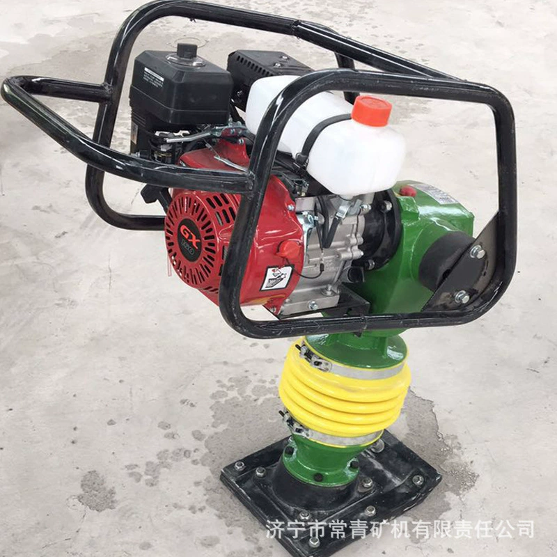 Вибрационная плоская трамбовочная машина с воздушно-масляным приводом, электрическая высокоскоростная ударная трамбовочная машина для фундаментов, мощная двухсторонняя вибрационная вертикальная трамбовочная машина типа лягушки